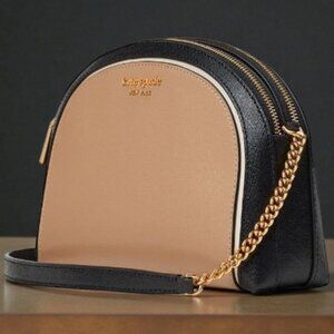 KATE SPADE NEW YORK Morgan Saffiano Leather Double Zip Dome Crossbody